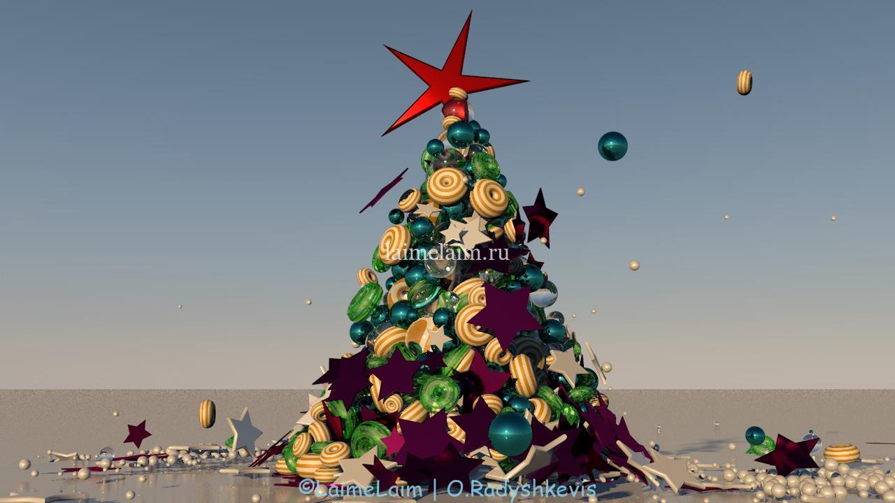 Создание и анимация новогодней ёлки в Синема 4Д