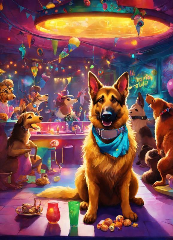 german-shepherd-in-a-disco-bar-with-a-snail-and-a-3